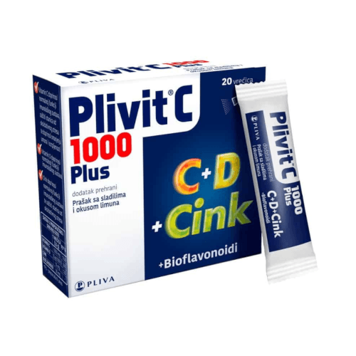 Pliva Plivit C 1000 Plus + D + Cink 20 vrećica