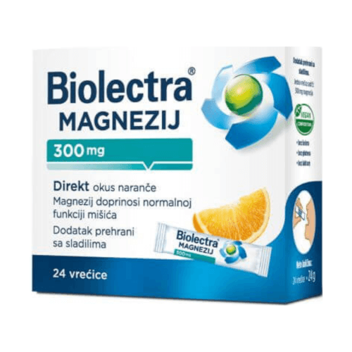 Hermes Biolectra Magnezij 300mg 20+ 4 vrećice OKUS NARANČE