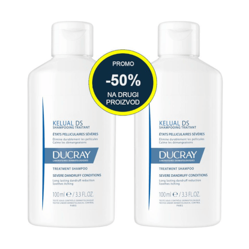 Ducray Kelual DS šampon protiv peruti DUO (-50% na cijenu drugog šampona) 100 ml + 100 ml