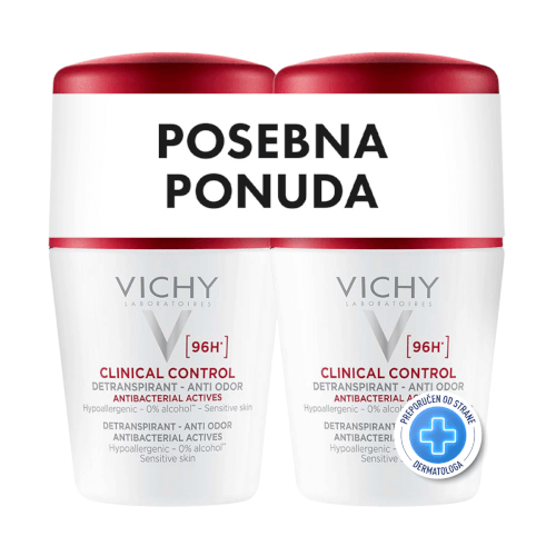 Vichy Roll-on dezodorans Clinical Control 96h Detranspirant za žene DUO 50ml + 50ml