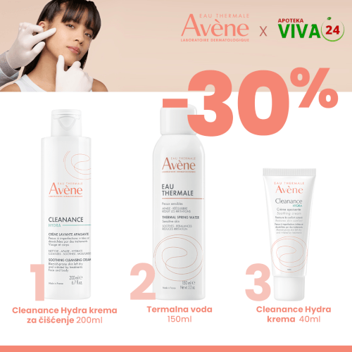 Avene Viva Rutina Cleanance Hydra krema za čišćenje + Cleanance krema + Termalna voda 200ml + 40ml + 150ml