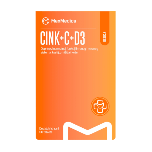 MaxMedica Cink + C + D3 50 tableta