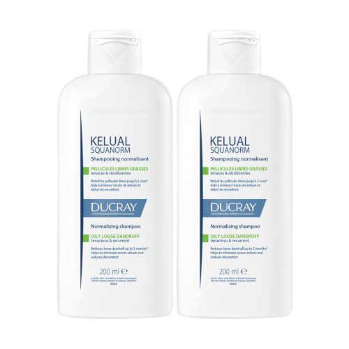 Ducray PROMO Kelual Squanorm Tretman šampon protiv masne peruti 1+1 GRATIS 200ml + 200ml