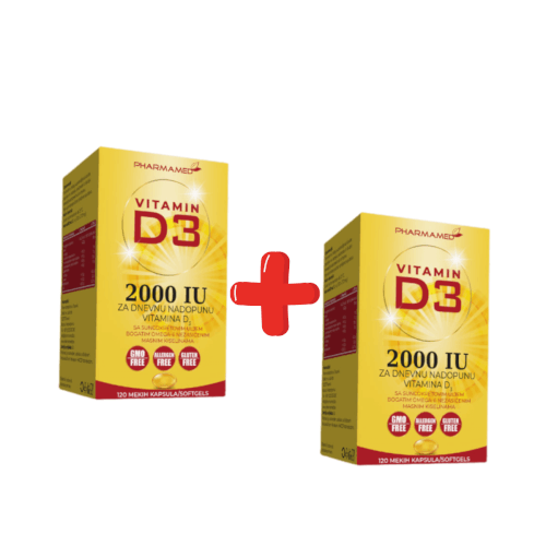 Pharmamed Vitamin D 2000IU 1+1 GRATIS 120 tableta + 120 tableta