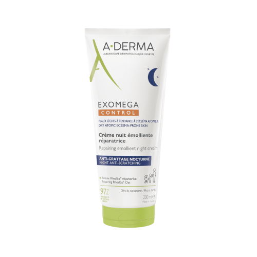 A-Derma Exomega Control Obnavljajuća emolijentna noćna krema protiv noćnog grebanja 200ml
