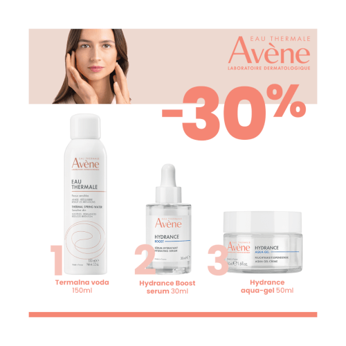 Avene Rutina Hydrance Aqua gel + Hydrance Boost Serum + Termalna voda 50ml + 30ml + 150ml
