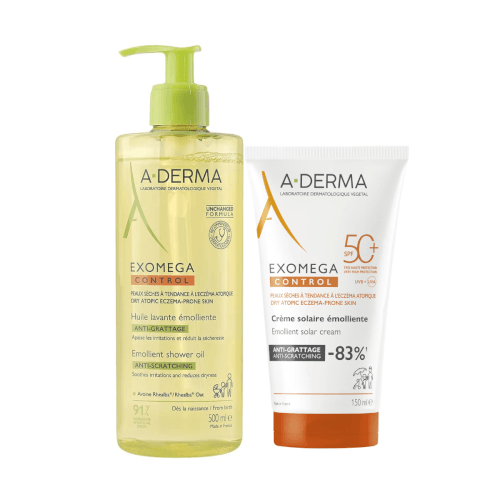 A-Derma Exomega Control ulje za tuširanje + GRATIS Exomega Control krema SPF50+ 500ml + 150ml